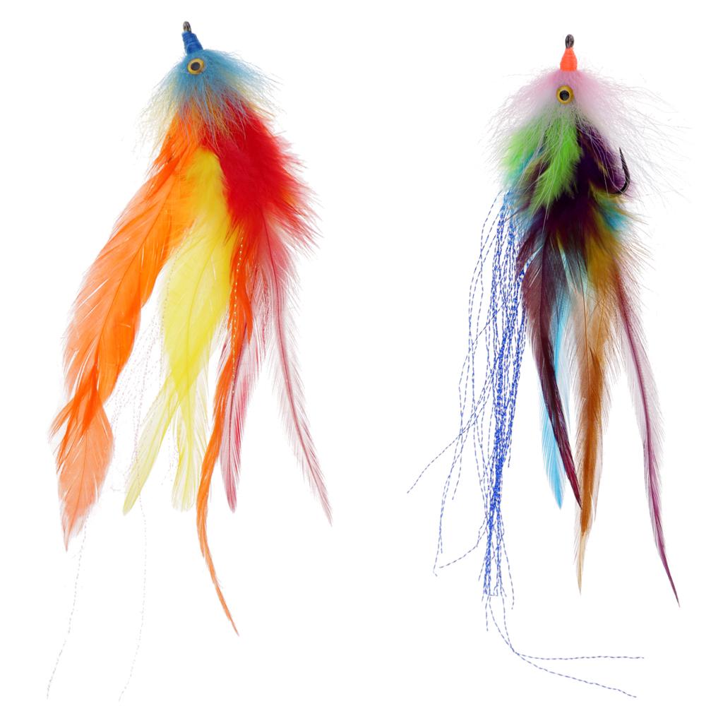 2pcs Trout Salmon Steelhead Fly Fishing Simulation Streamer Flies Saltwater