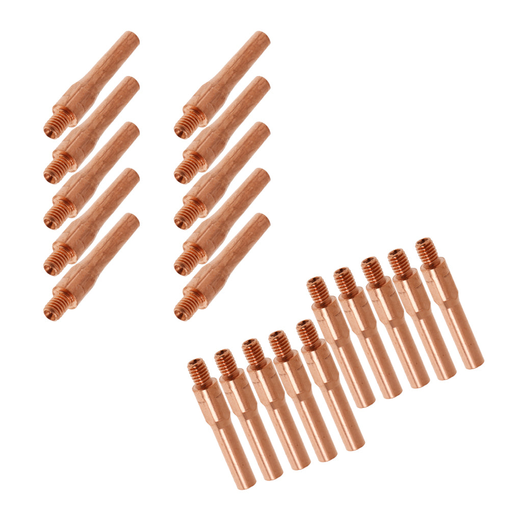 20Pcs Red Copper Gas Shielded Weld Welding Welder Contact Nozzle 1.4mm+0.8mm