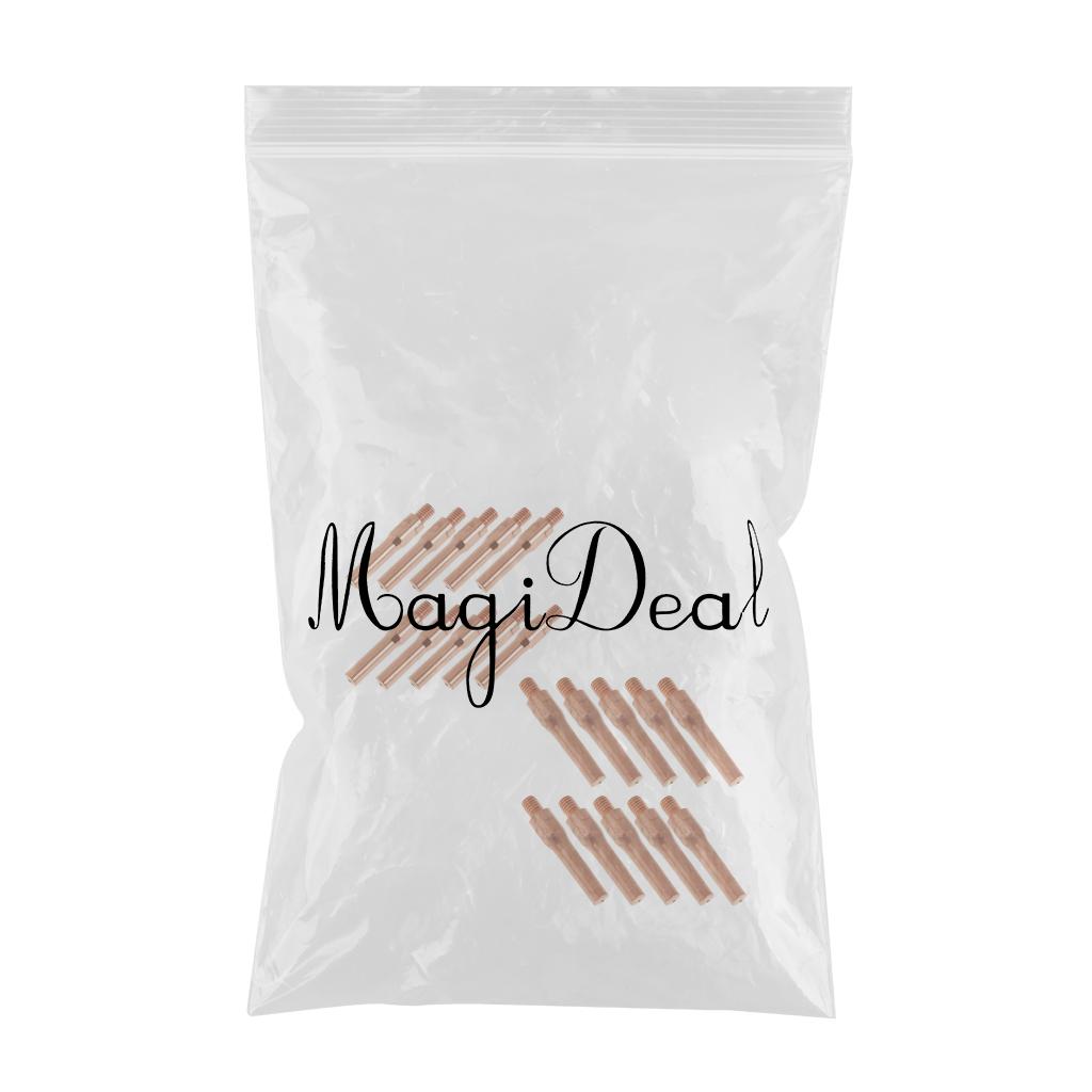20Pcs Red Copper Gas Shielded Weld Welding Welder Contact Nozzle 1.4mm+0.8mm