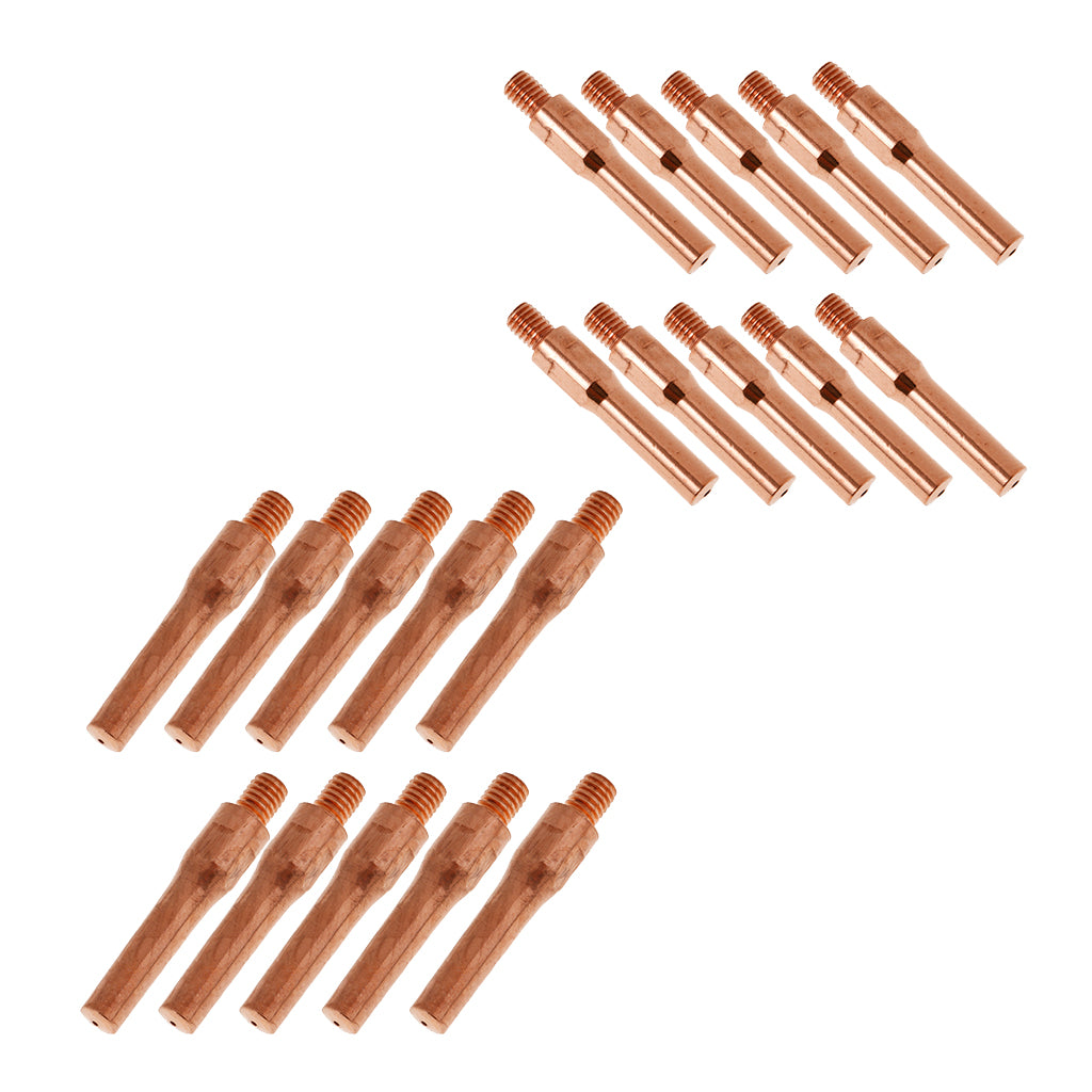 20Pcs Red Copper Gas Shielded Weld Welding Welder Contact Nozzle 1.4mm+0.8mm