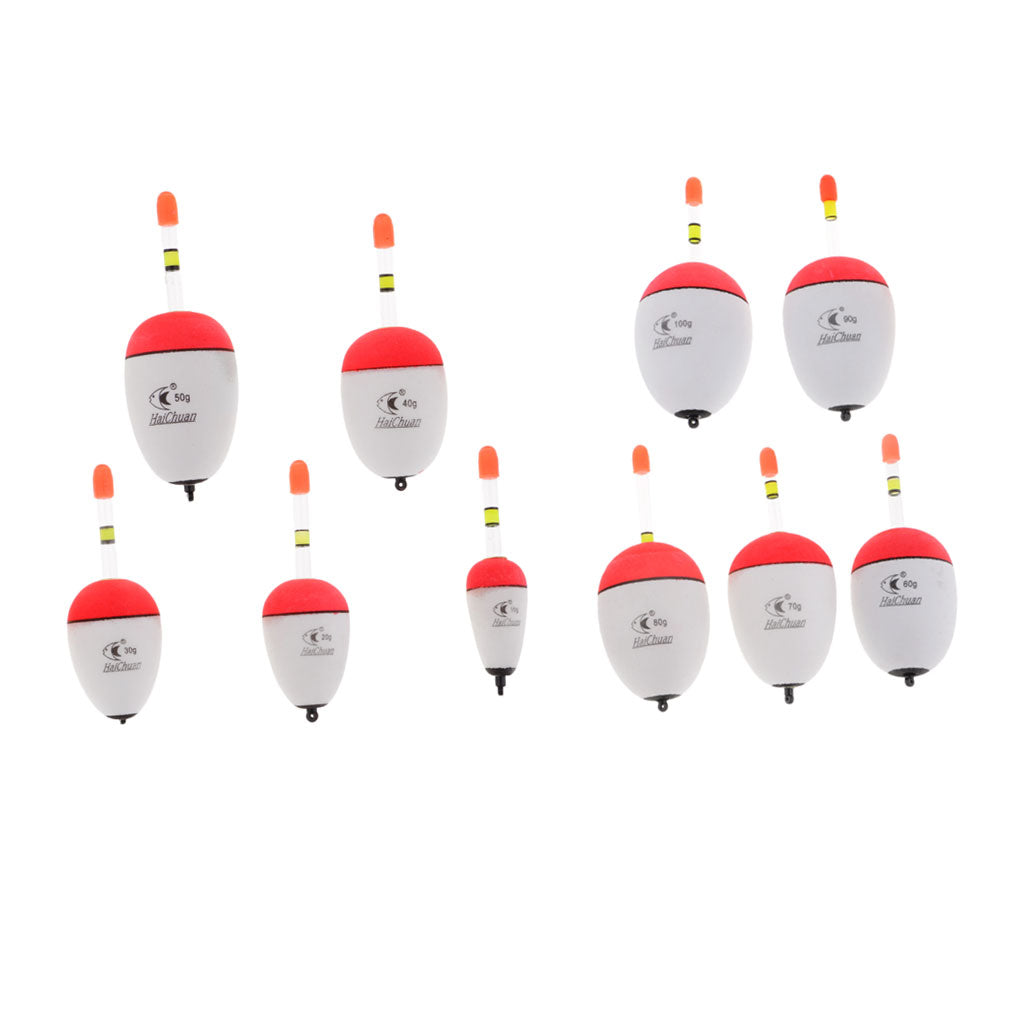 10pcs EVA Foam Floats Luminous Fishing Float Bobber Sea Rock Fishing
