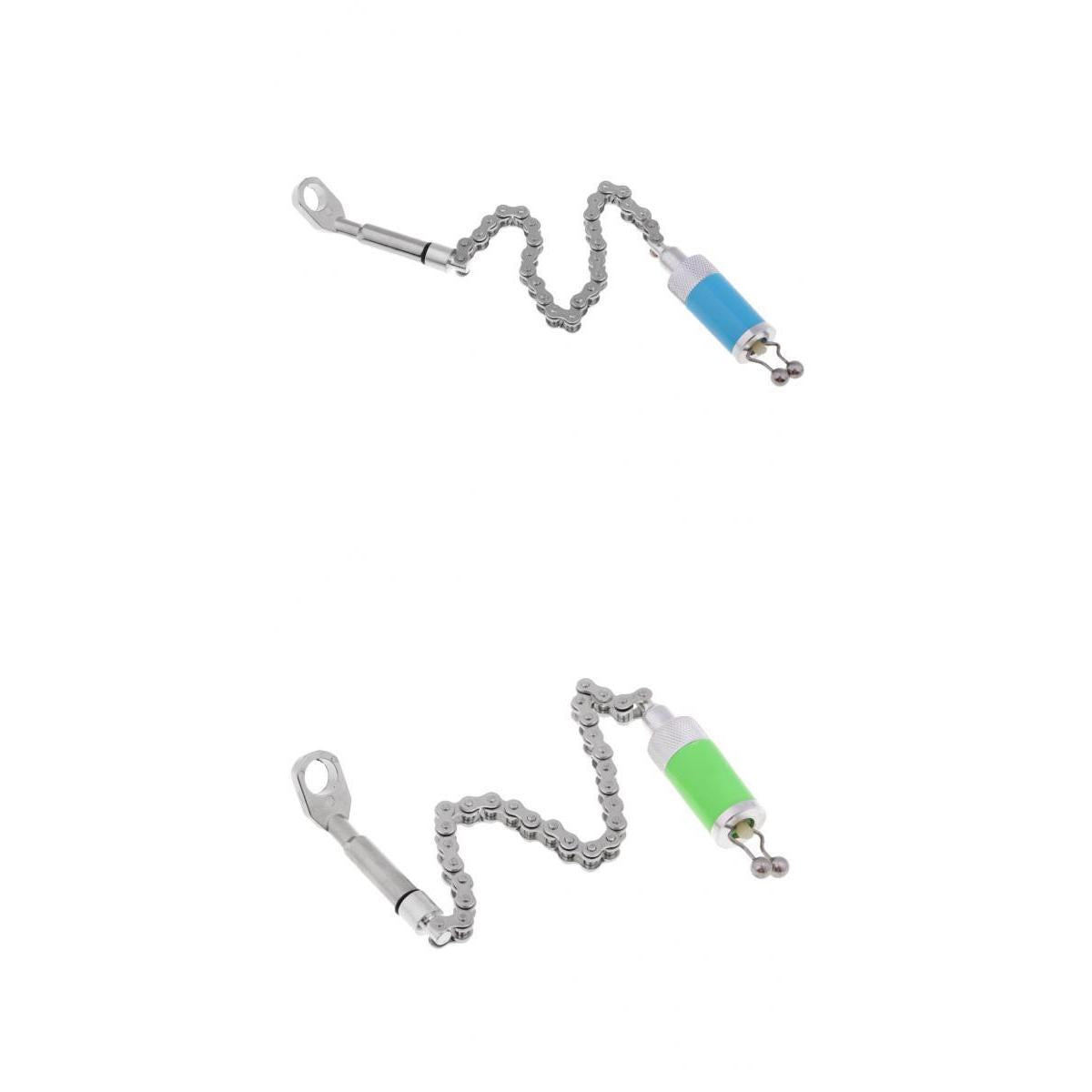 2 Pieces Carp Fishing Bite Alarm Tackle Chain Indicator Blue+Green
