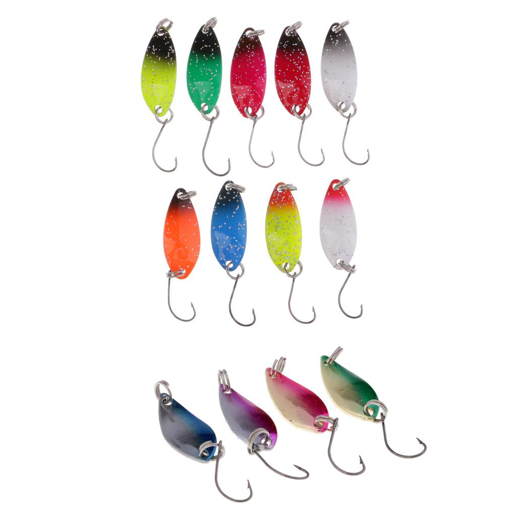 13Pcs Fly Fishing Sequins Lure Bait Set Spinner Spoon Hard Paillette Baits