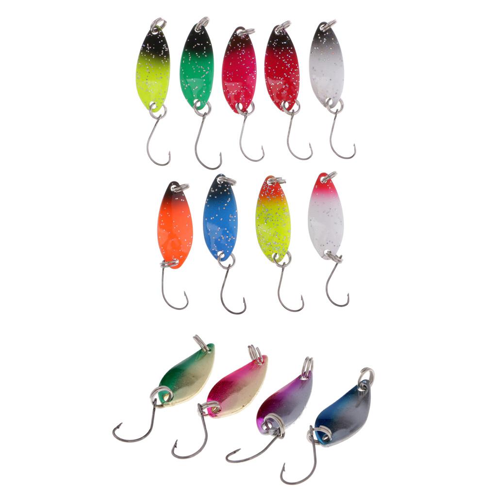 13Pcs Fly Fishing Sequins Lure Bait Set Spinner Spoon Hard Paillette Baits