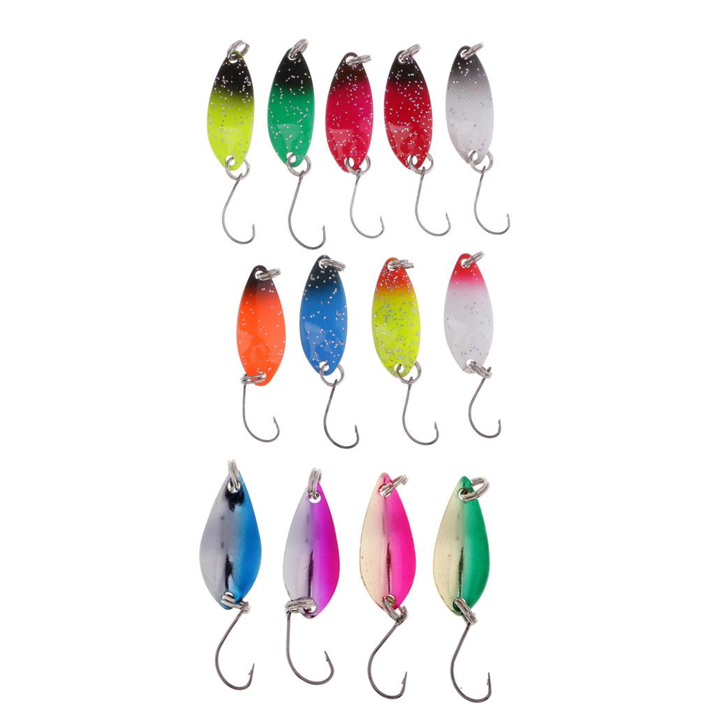 13Pcs Fly Fishing Sequins Lure Bait Set Spinner Spoon Hard Paillette Baits