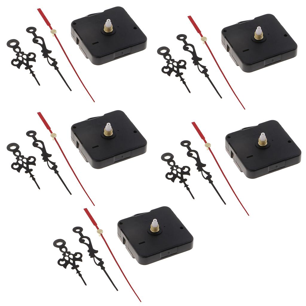 5 Sets Movement with red Pointer for Quartz Wall Clock Repair Replacement