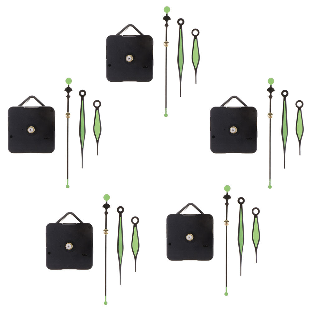 5 Set Movement with green Pointer for Quartz Wall Clock Repair Replacement