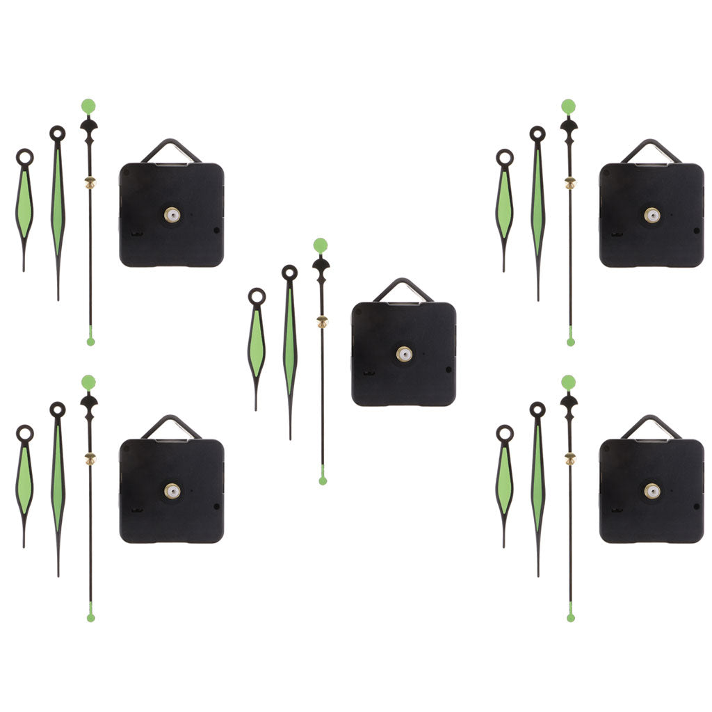 5 Set Movement with green Pointer for Quartz Wall Clock Repair Replacement