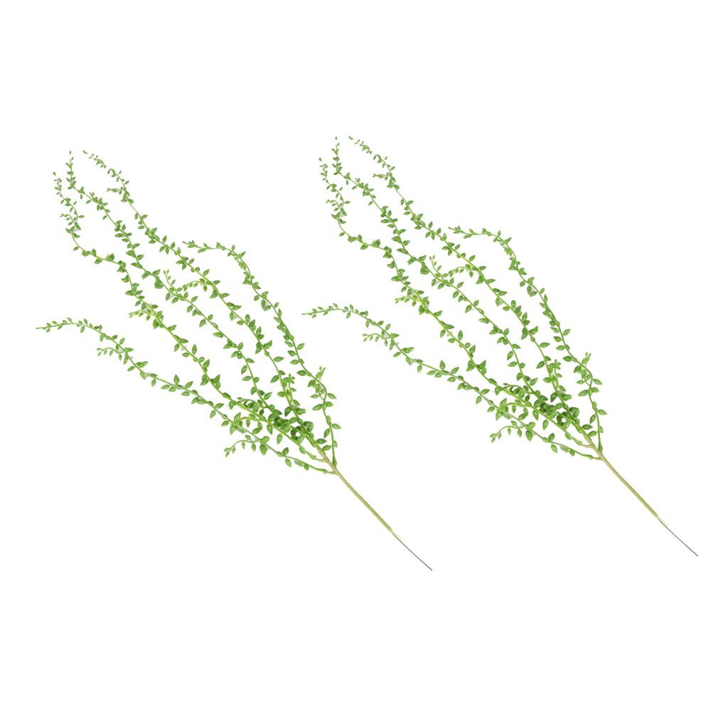 2pcs Artificial Wall Hanging Succulents Plants String of Pearls 5 Branch