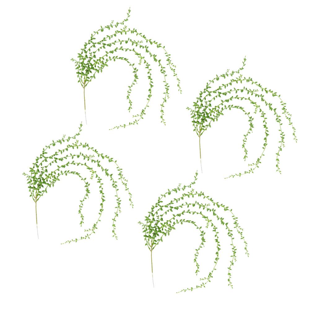 4pcs Artificial Wall Hanging Succulents Plants String of Pearls 5 Branch