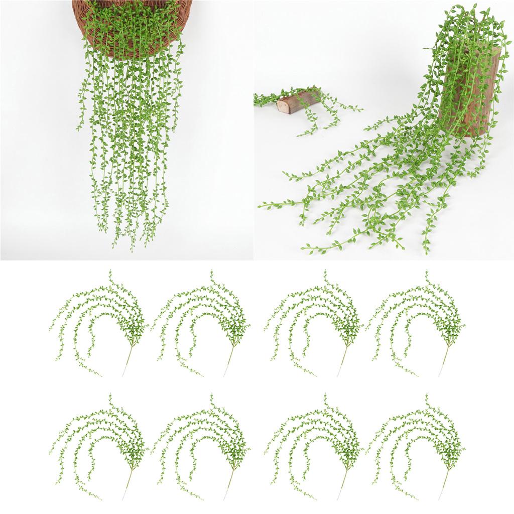 8pcs Artificial Wall Hanging Succulents Plants String of Pearls 5 Branch