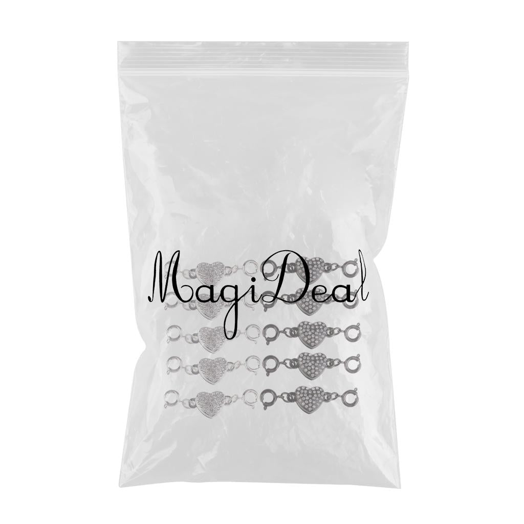 10 Sets Heart Shape Magnetic Clasp Buckle Link Lock for DIY Jewelry Connect
