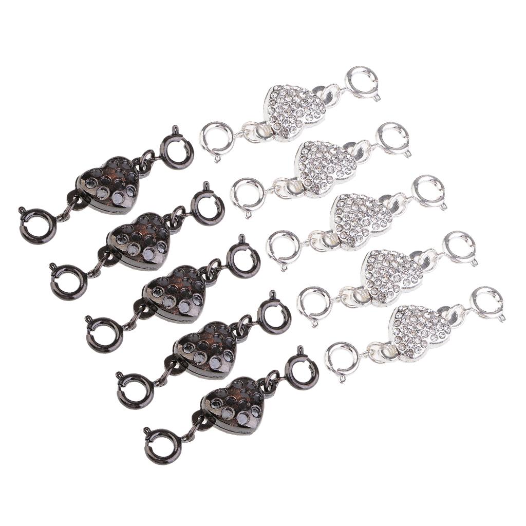 10 Sets Heart Shape Magnetic Clasp Buckle Link Lock for DIY Jewelry Connect