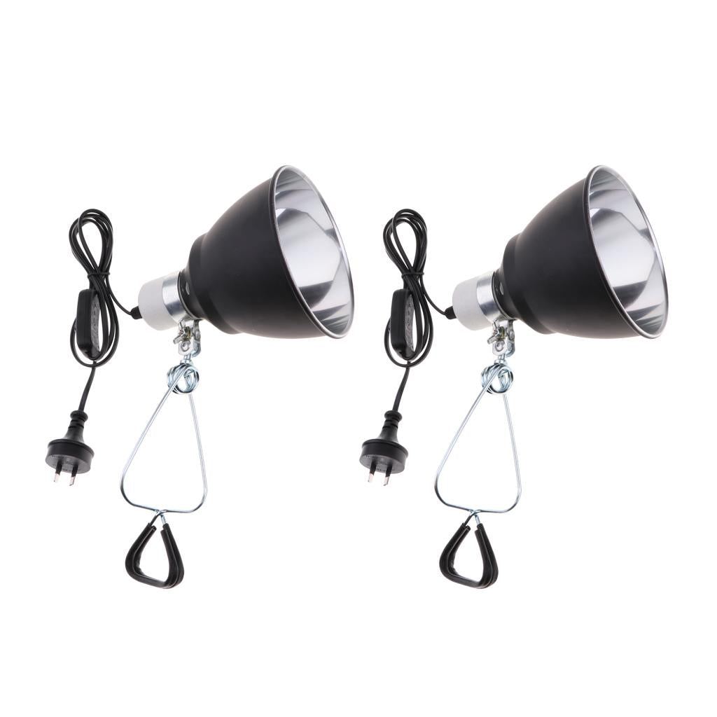 2pcs New E27 Reptile Tortoise Ceramic Heating Light Holder Black AU Plug