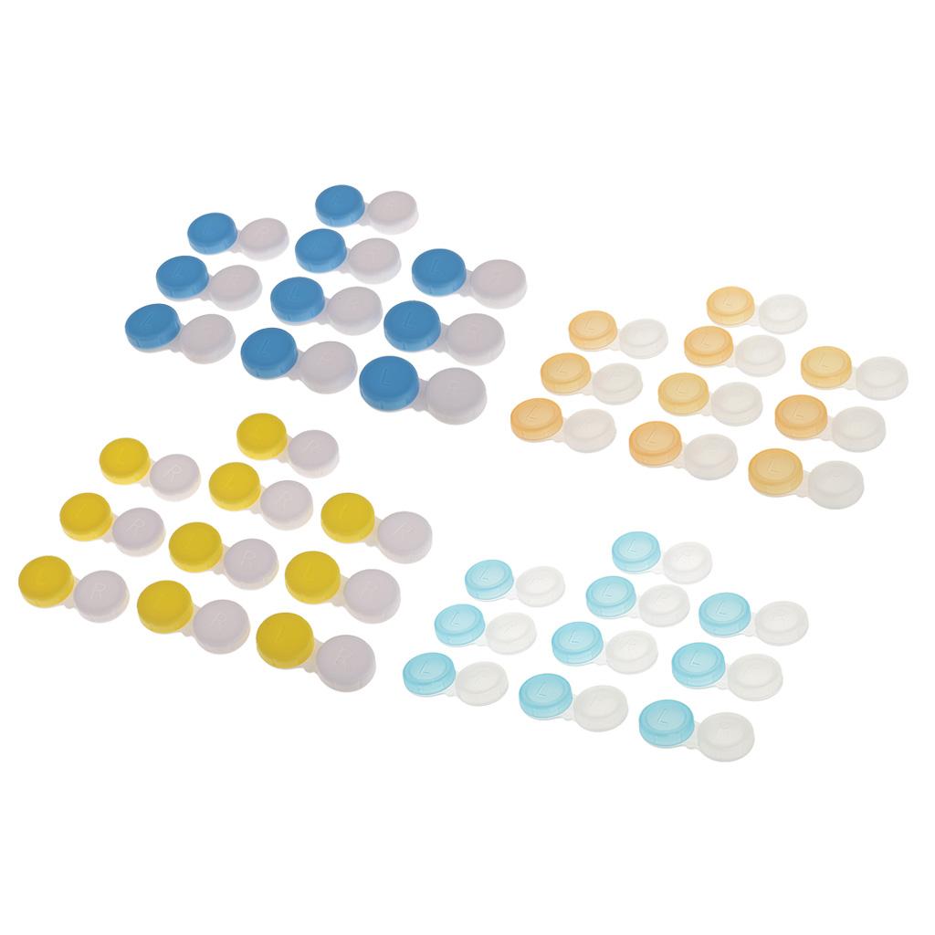 40 Pieces Mini Contact Lens Box Travel Soaking Case Organizer Containers