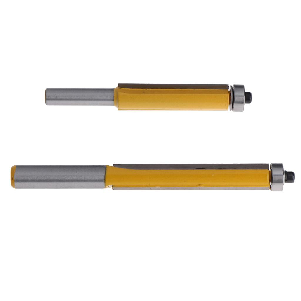 2PCS 8mm Shank Alloy Flush Trim Long Bear Router Bit Woodwork Cutter Tools