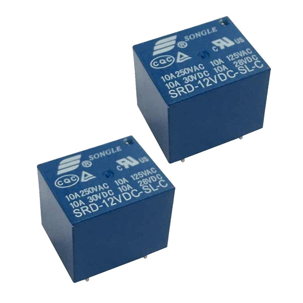 20 pieces Mini Power Songle Relay 12V 10A SPDT 5 Pin PCB SRD-12VDC-SL-C