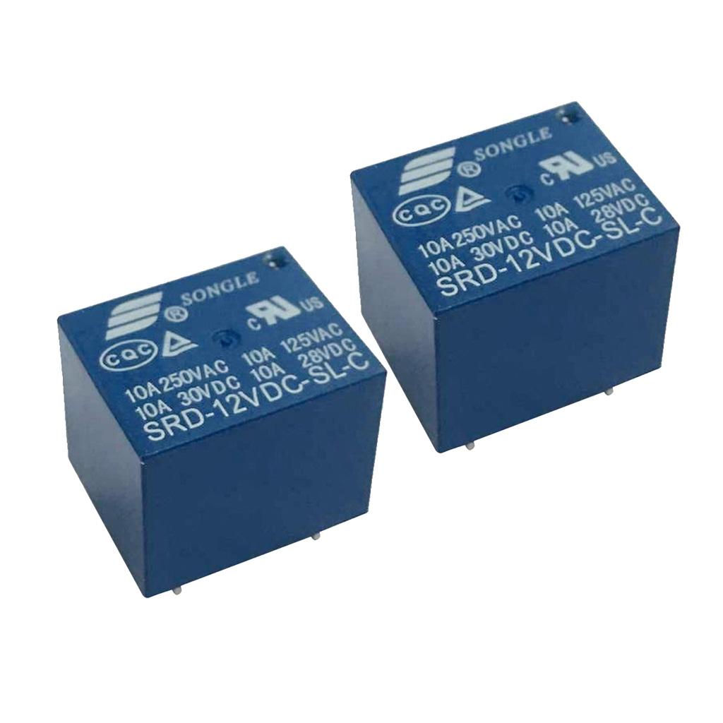 20 pieces Mini Power Songle Relay 12V 10A SPDT 5 Pin PCB SRD-12VDC-SL-C