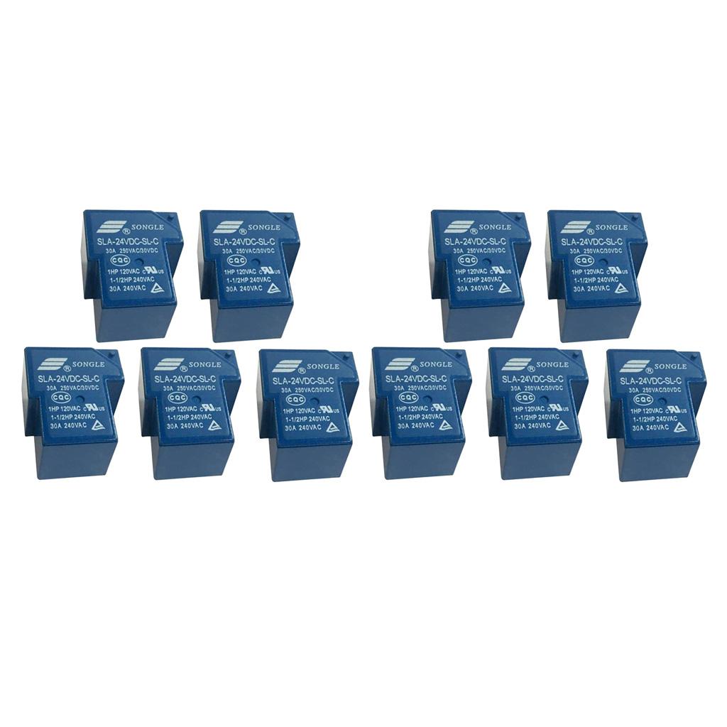 10 pieces Mini Power Songle Relay 24V 30A SPDT 6 Pin PCB SLA-24VDC-SL-C