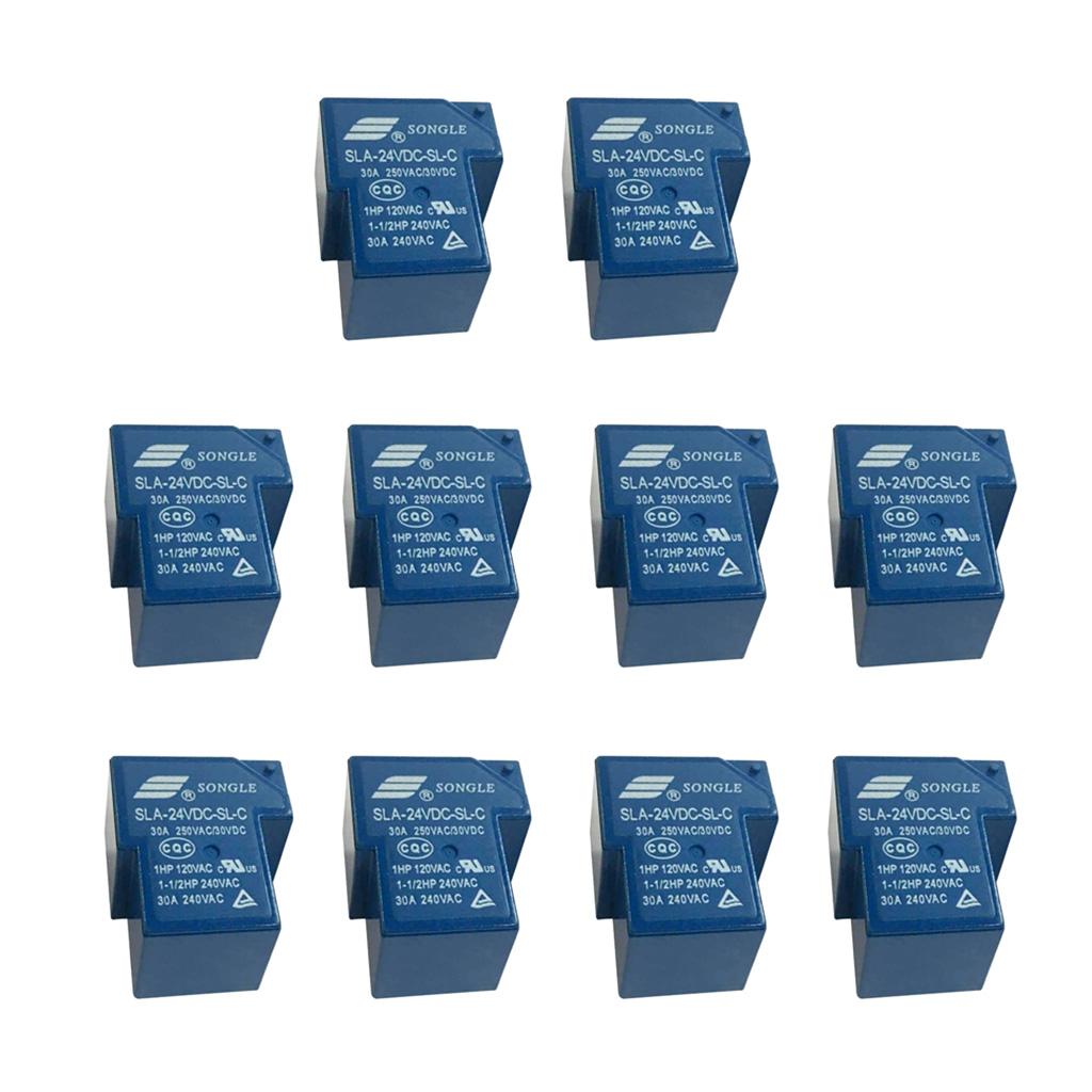 10 pieces Mini Power Songle Relay 24V 30A SPDT 6 Pin PCB SLA-24VDC-SL-C