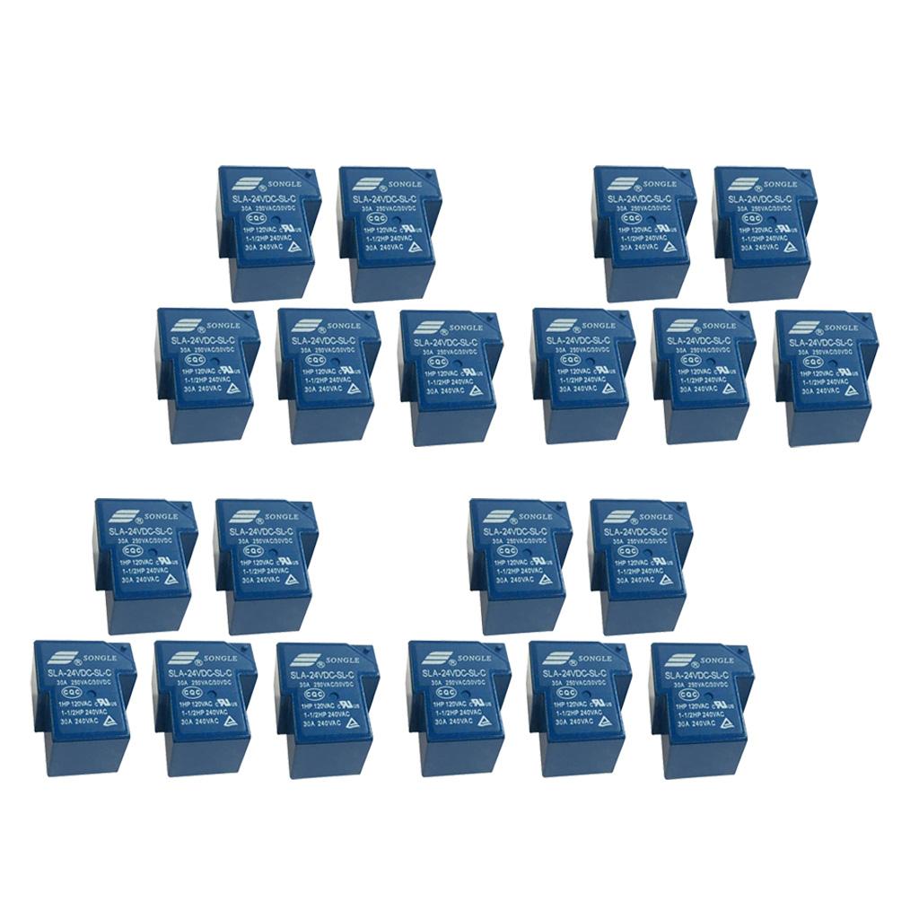 20 pieces Mini Power Songle Relay 24V 30A SPDT 6 Pin PCB SLA-24VDC-SL-C