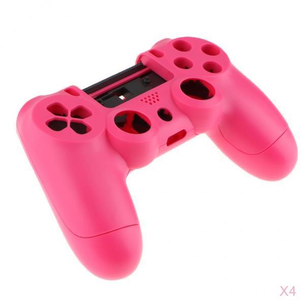 4 Pcs Full Housing Shell Cover Replacement Part for PS4 Controller Rose Red
