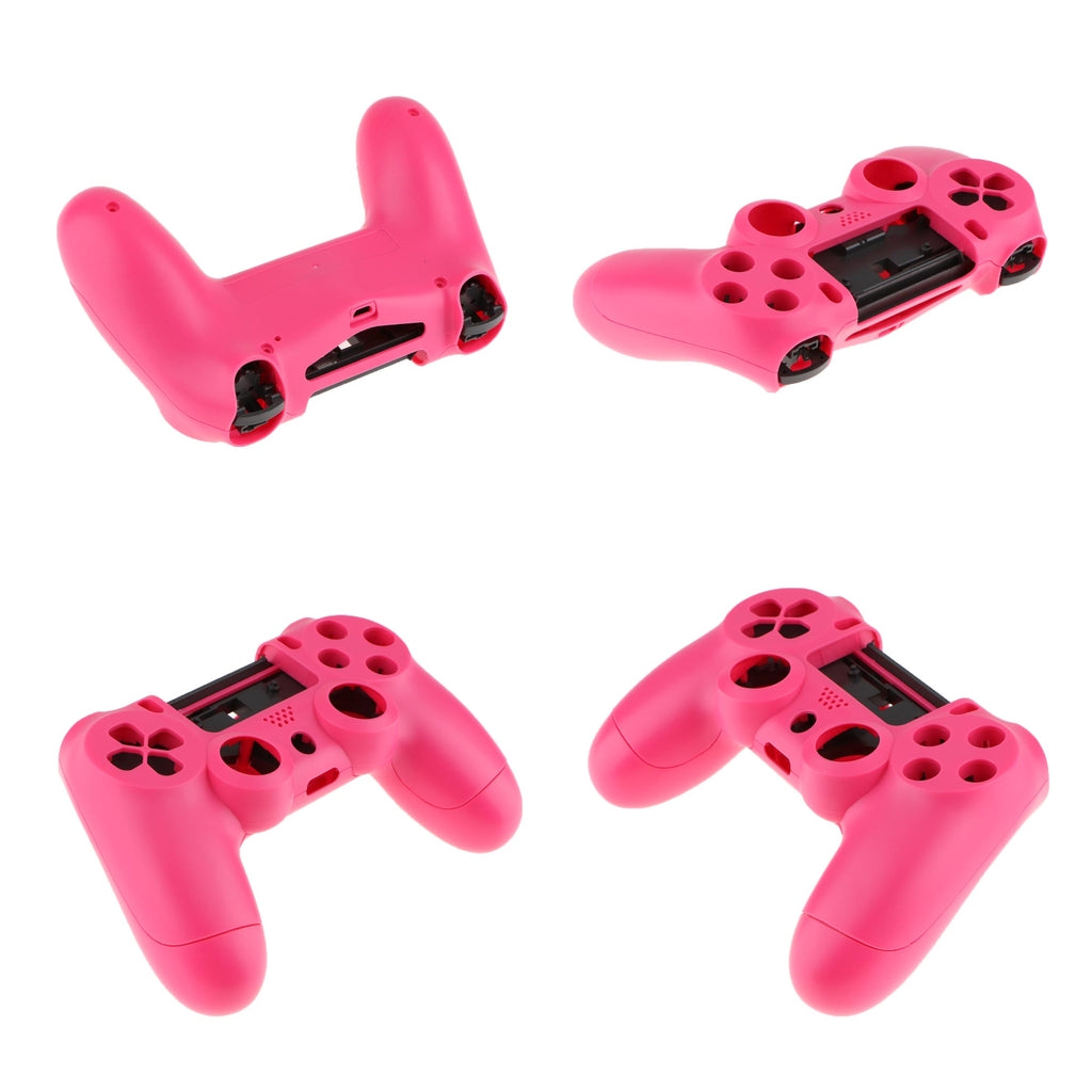 4 Pcs Full Housing Shell Cover Replacement Part for PS4 Controller Rose Red