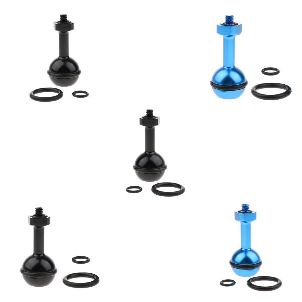 5 Pieces CNC Aluminum Alloy Diving Ball Head Mount Bracket for 6/5/4/3