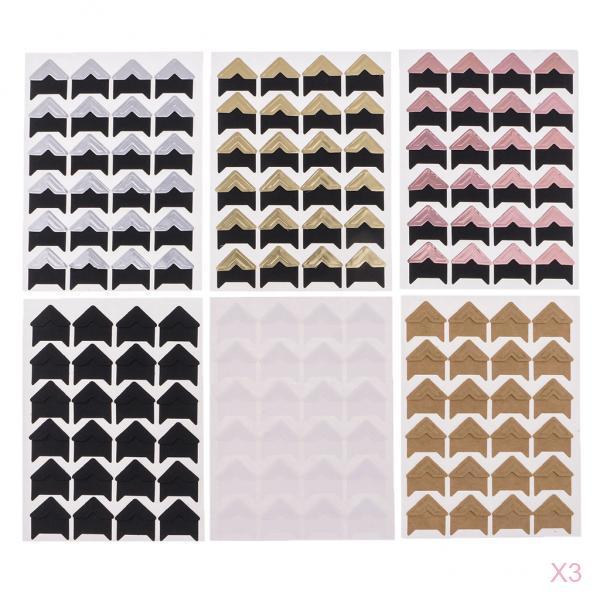 18 Pcs Photo Mounting Sticker Paper Corner Stickers for Scrapbooking Album
