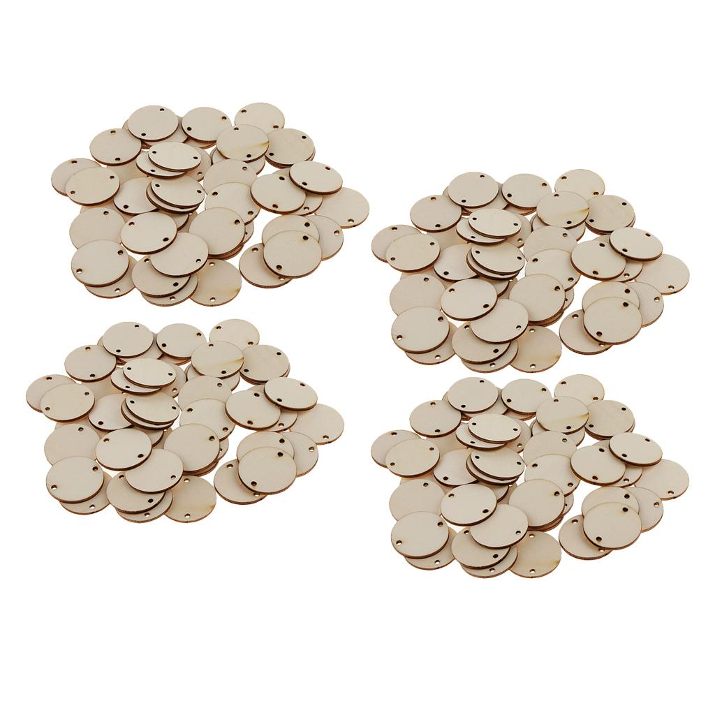 200 Pieces Round Unfinished Wooden Slices Discs DIY Art Crafts 35 x 2 mm