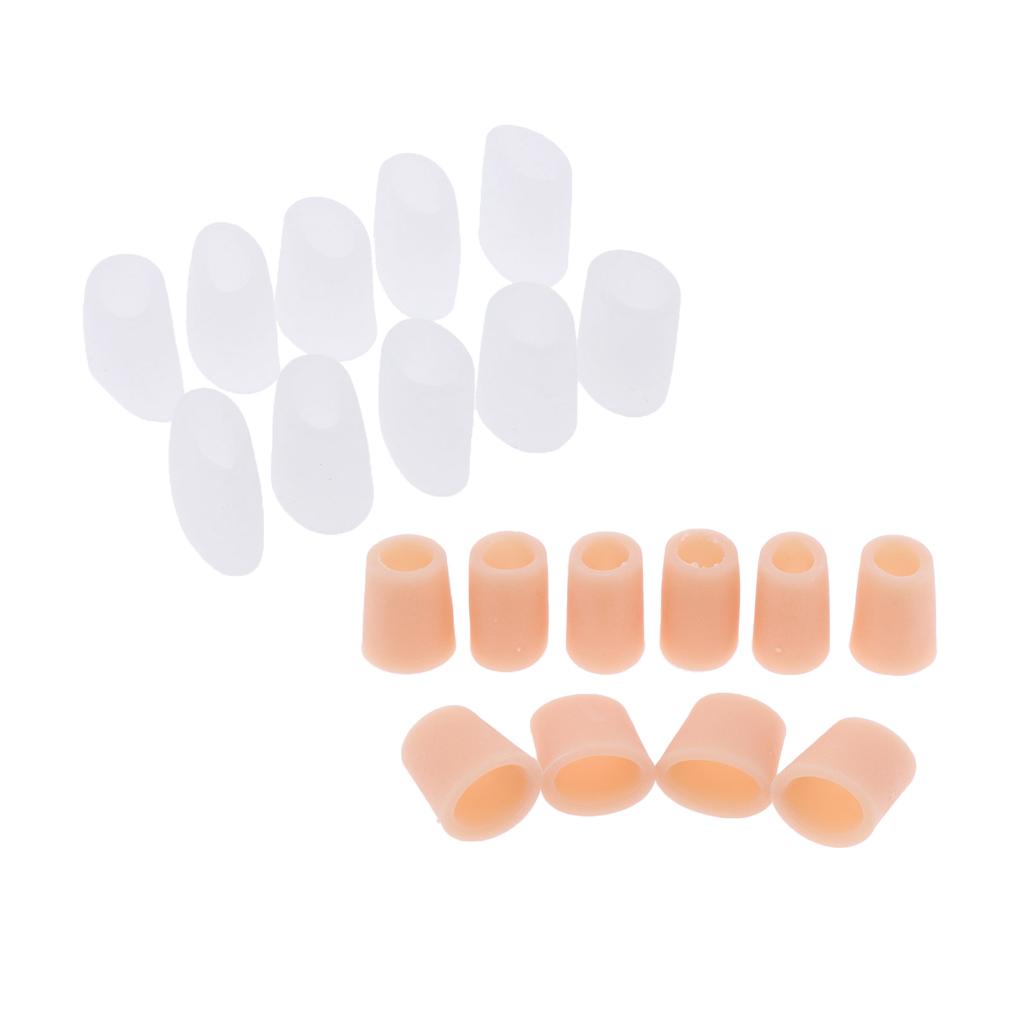 10Pairs Silicone Toe Sleeves Cushions Caps Protectors for Feet Corn Eye Care