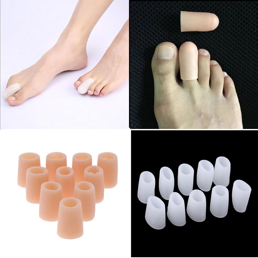 10Pairs Silicone Toe Sleeves Cushions Caps Protectors for Feet Corn Eye Care