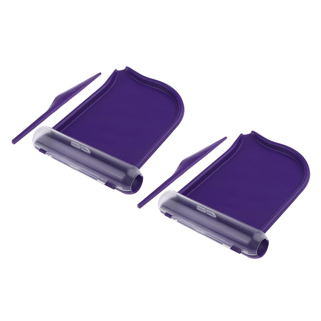 2Pieces Professional Counting Tray with Spatula Purple