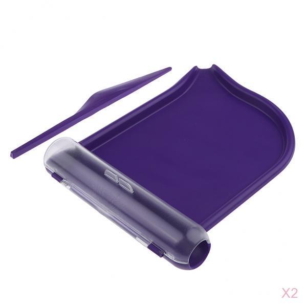 2Pieces Professional Counting Tray with Spatula Purple