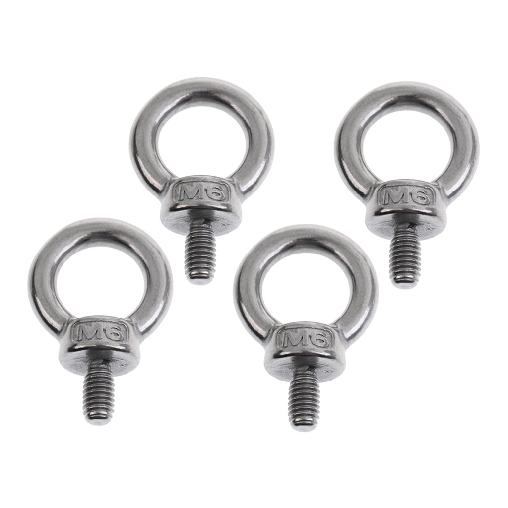 4pcs Stainless Steel DIN 580 Machine Shoulder Lift Eye Bolt Marine M6 x 11mm