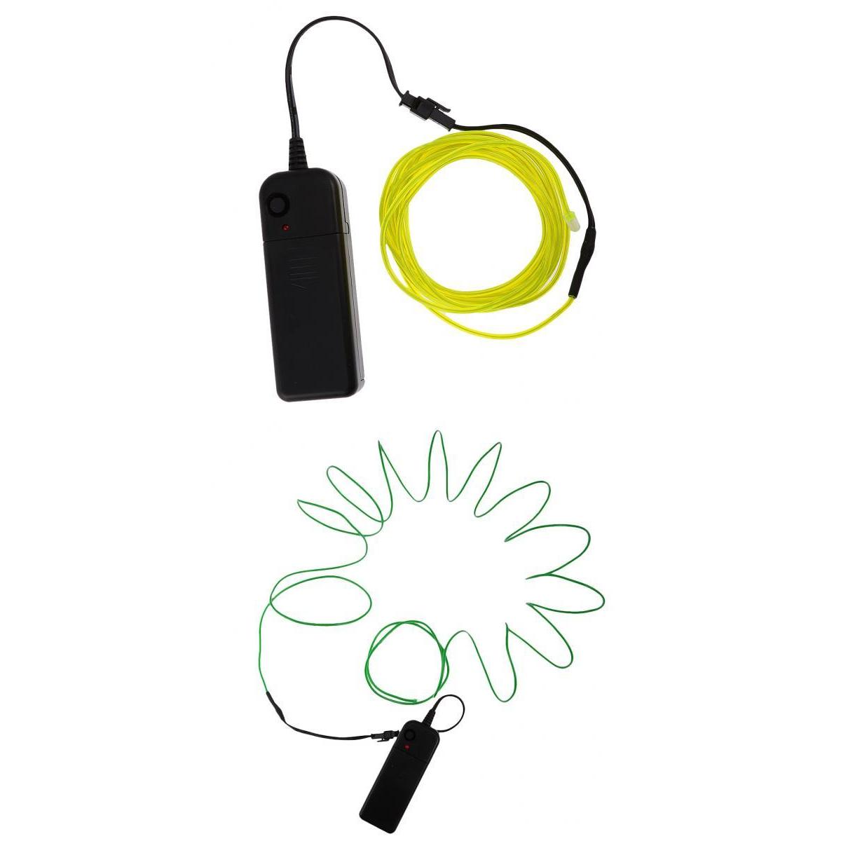2x Green Luminescent Neon LED Lights Glow EL Wire String 5 Meters