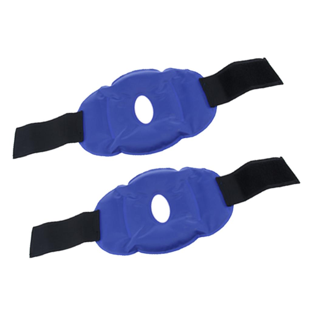2X Knee Hot Pack Wrap Gel Ice Bag Cold Knee Brace with Strap Injury Swelling