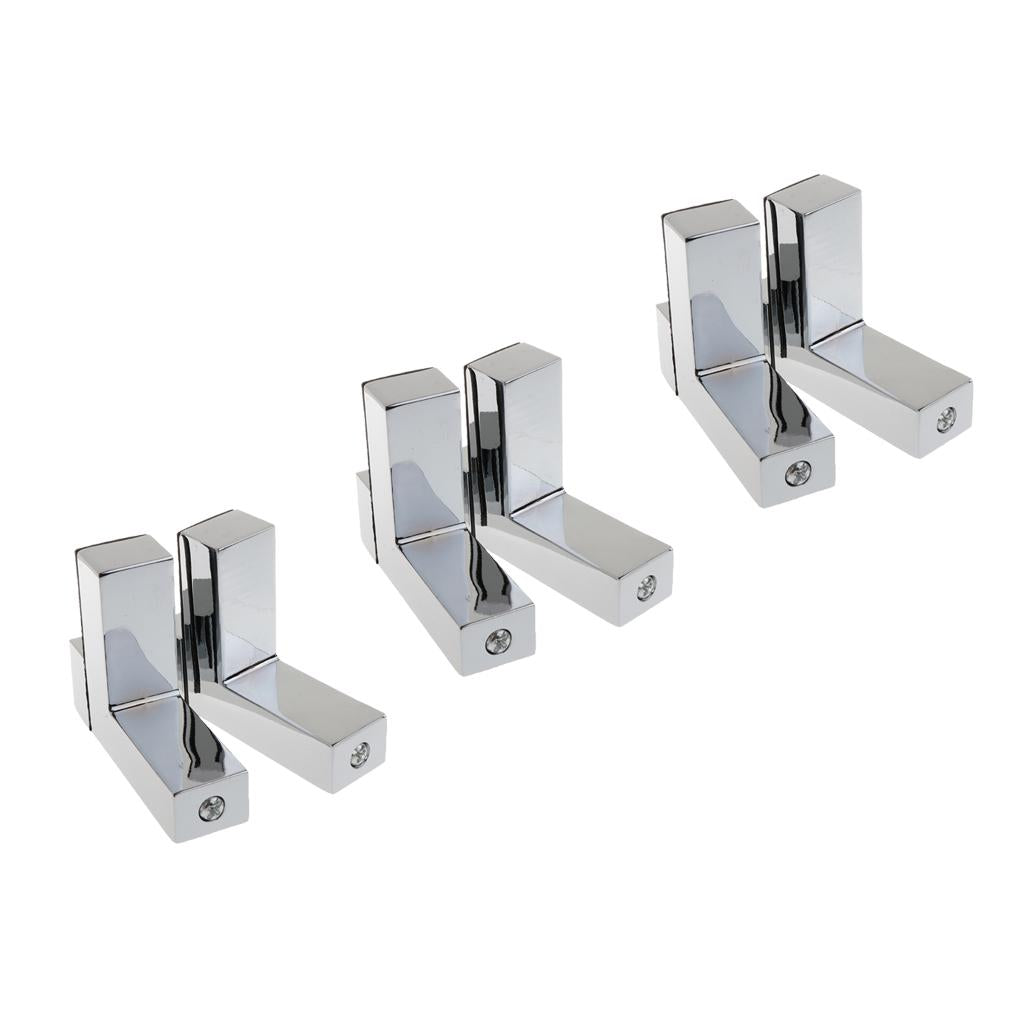 6x Solid Metal Adjustable Wood/Glass Shelf Bracket Wall Mount Brushed Nickel