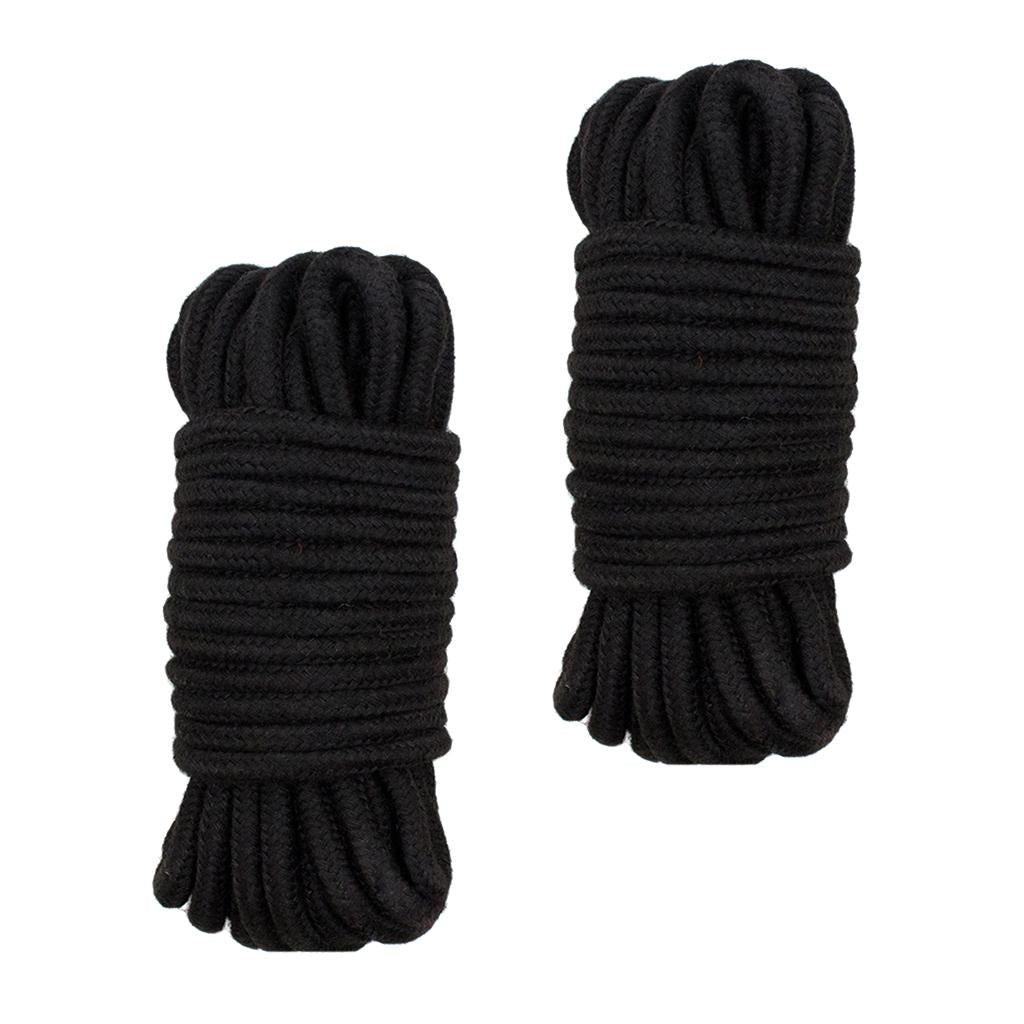 2 All-Purpose Soft Cotton Rope - 65 Feet Length, 1/4 Inch Diameter 20m Black