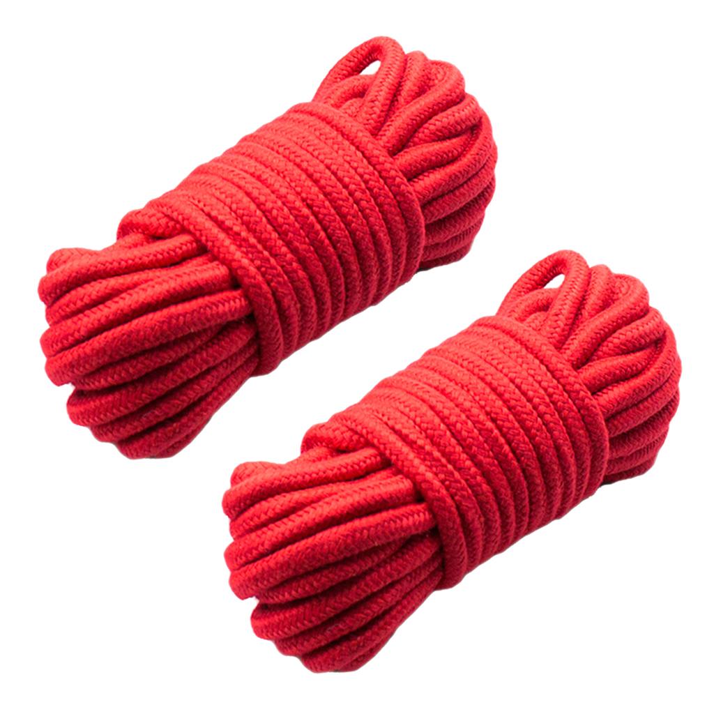 All-Purpose Soft Cotton Ropes - 65 Feet Length, 1/4 Inch Diameter 20m Red