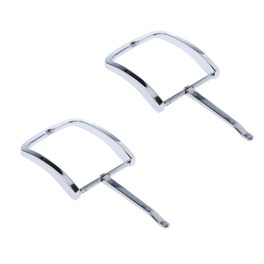 2x Mens Alloy Antique Belt Buckle Single Prong Rectangular Pin Buckle Silver