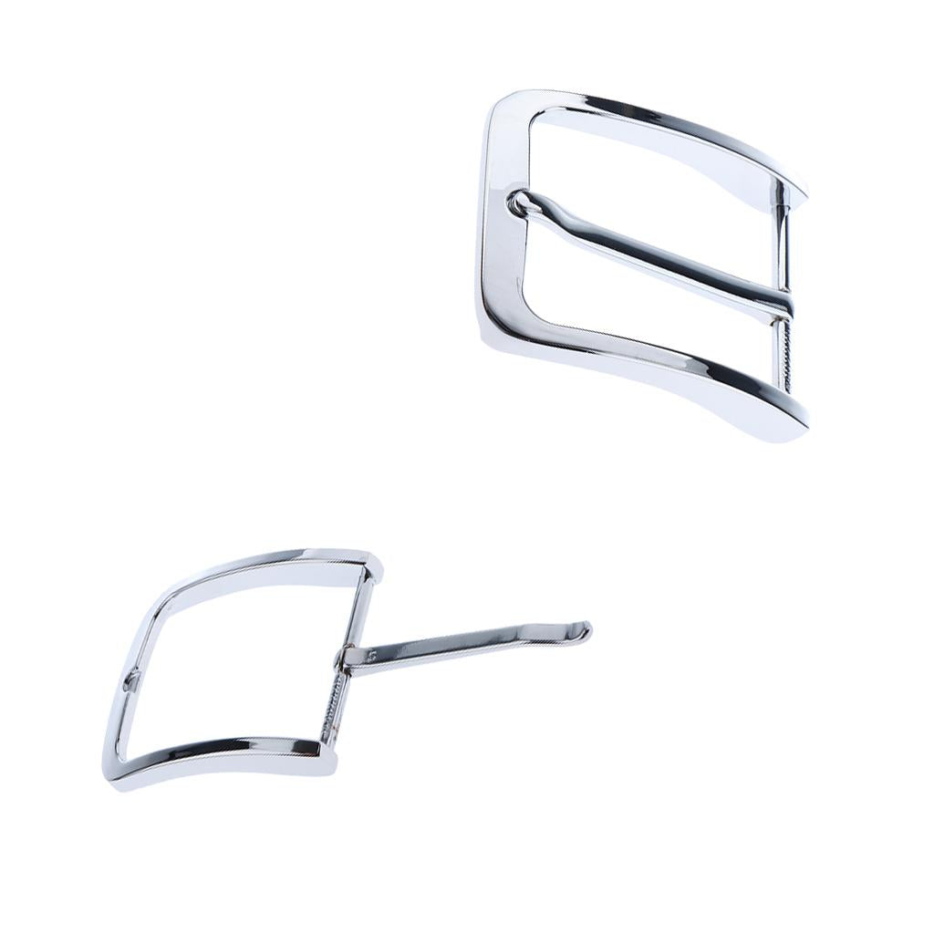 2x Mens Alloy Antique Belt Buckle Single Prong Rectangular Pin Buckle Silver