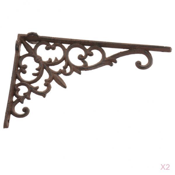 2pcs Antique Vintage Style Heavy Duty Cast Iron Shelf Bracket Wall Mounted S