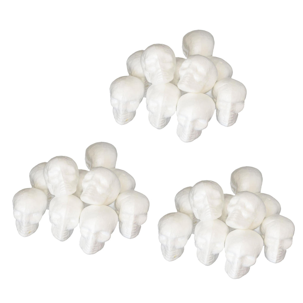 30x Party Skull Polystyrene Foam Oraments DIY Decors Scray Hanging Props