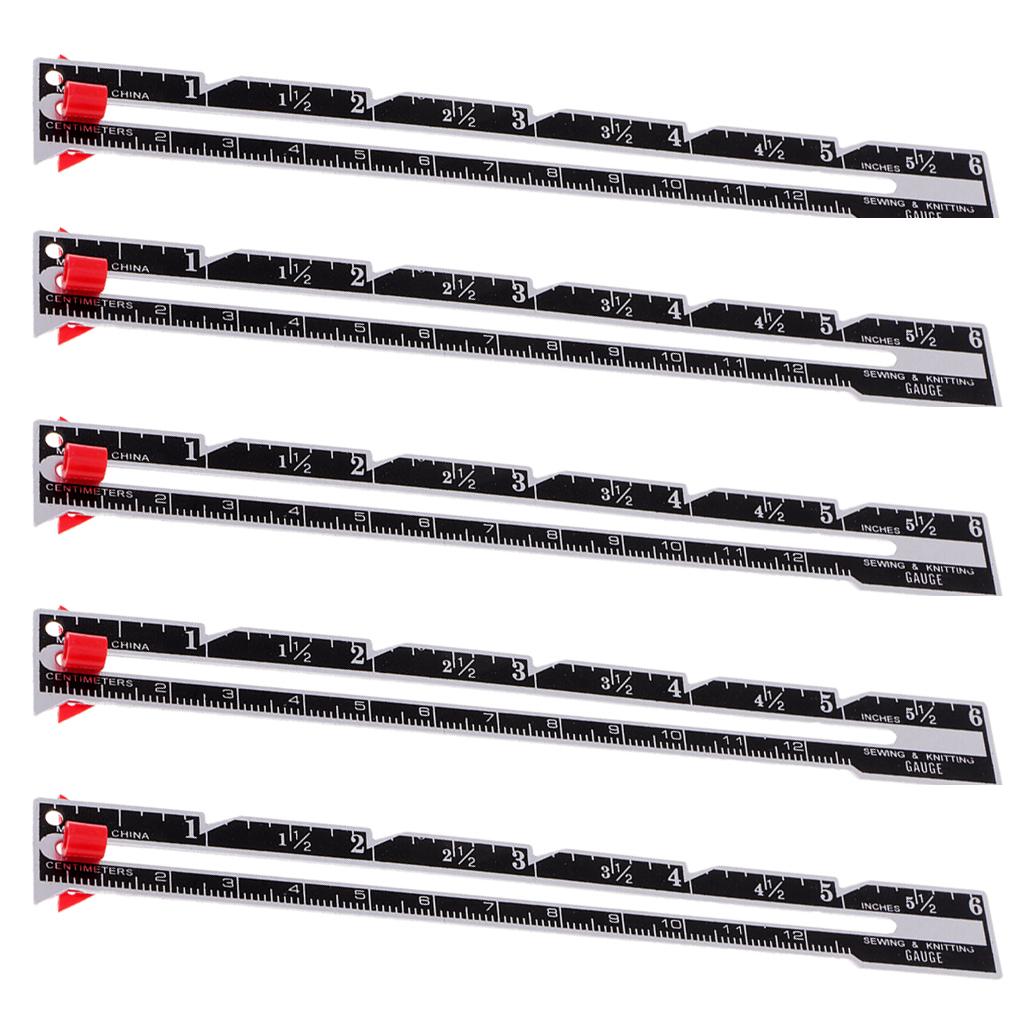 5x Metal Sewing and Knitting Gauge Garment Pattern Dress Making Ruler