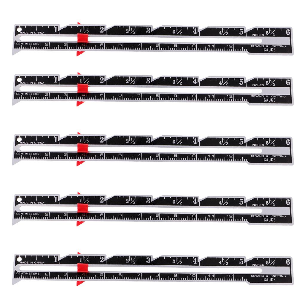 5x Metal Sewing and Knitting Gauge Garment Pattern Dress Making Ruler