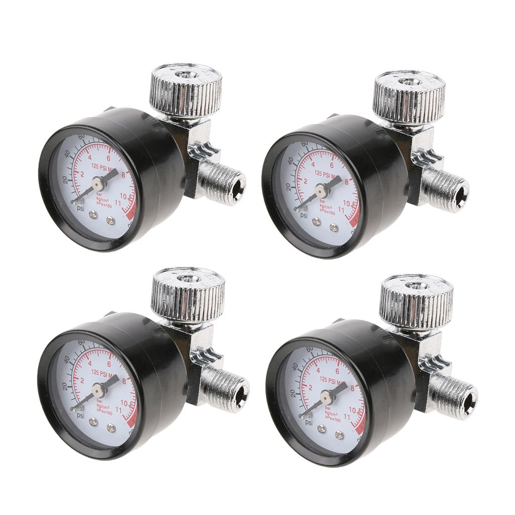 4x 1/4 Spray Air Regulator with Pressure Gauge and Valve Pressure Switch