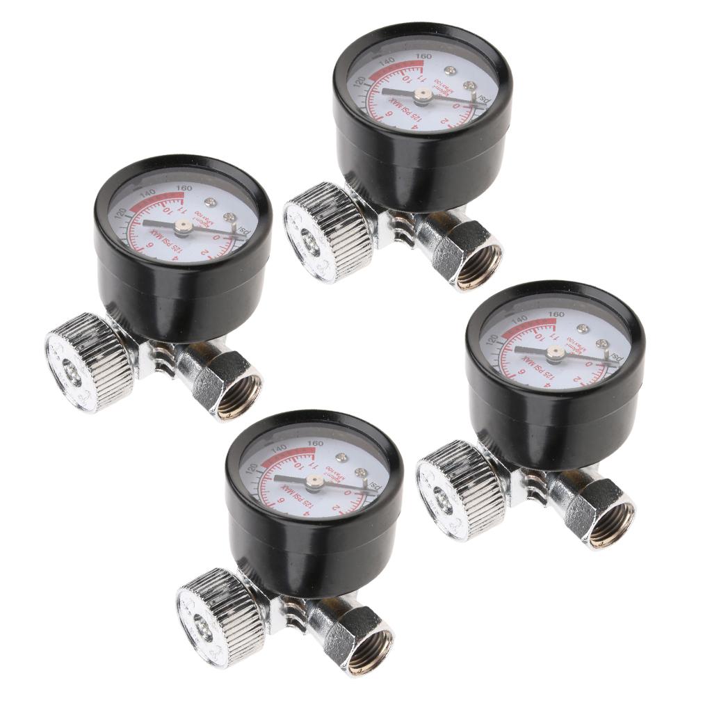 4x 1/4 Spray Air Regulator with Pressure Gauge and Valve Pressure Switch