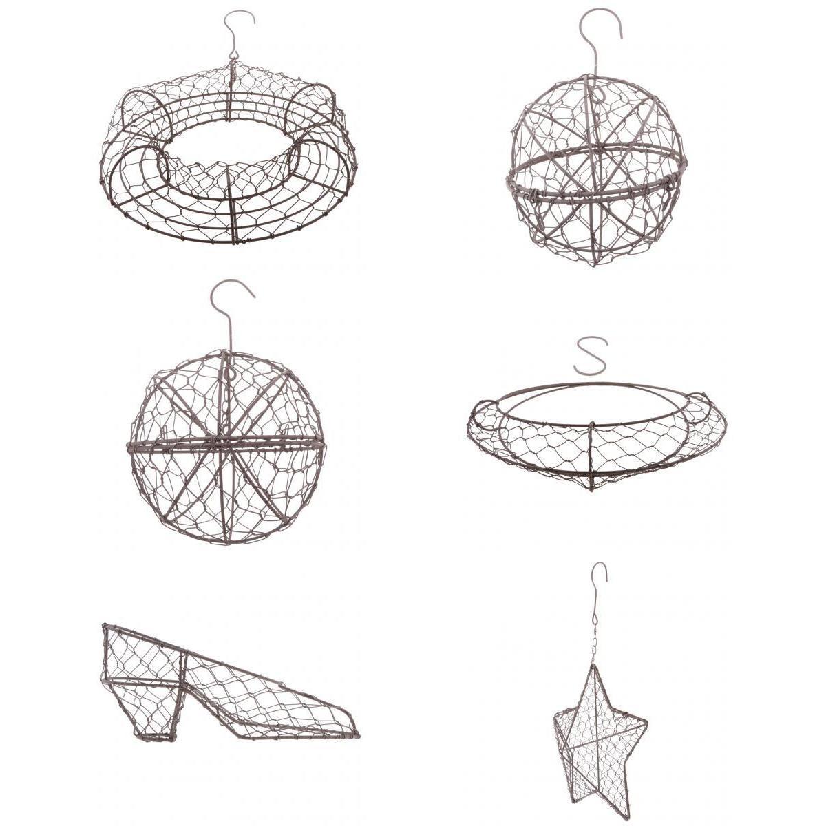6pcs/set Retro Iron Succulent Pot Metal Hanging Planter Plant Holders Set