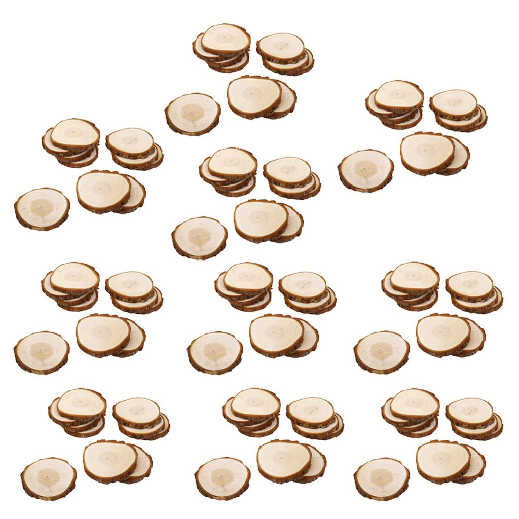 100 Pieces Pine Wood Slices for DIY Crafts Wedding Decor 6-9cm